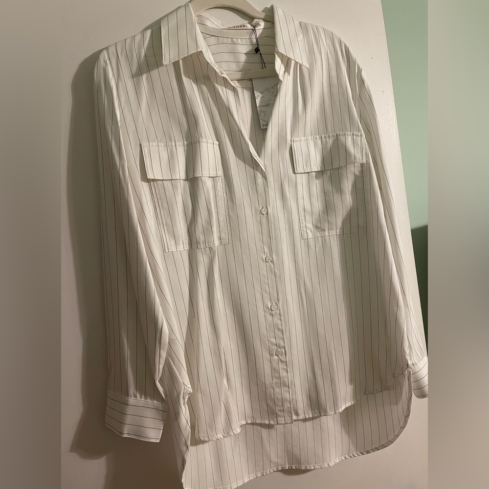 Oversized Striped Button Up